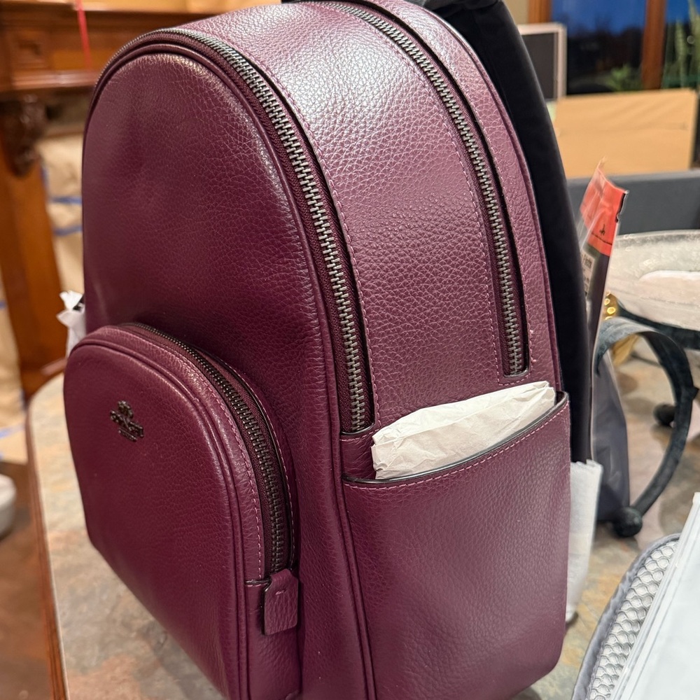 Women's Coach Boysenberry Purple Lth Court Bkpk Backpack - Picture 12 of 12